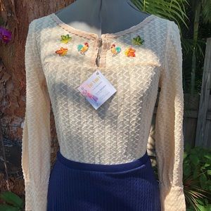 60’s Vintage Bodysuit with Rooster Embroidery